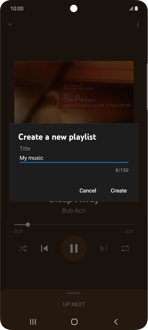 Key in a name for the playlist and press Create.