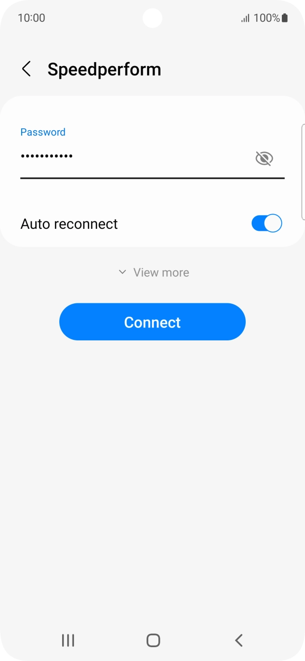 Key in the password for the WiFi network and press Connect.
