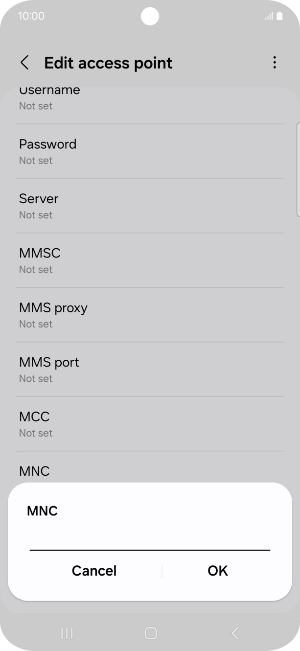 Key in 10 and press OK. Key in 10 and press OK.