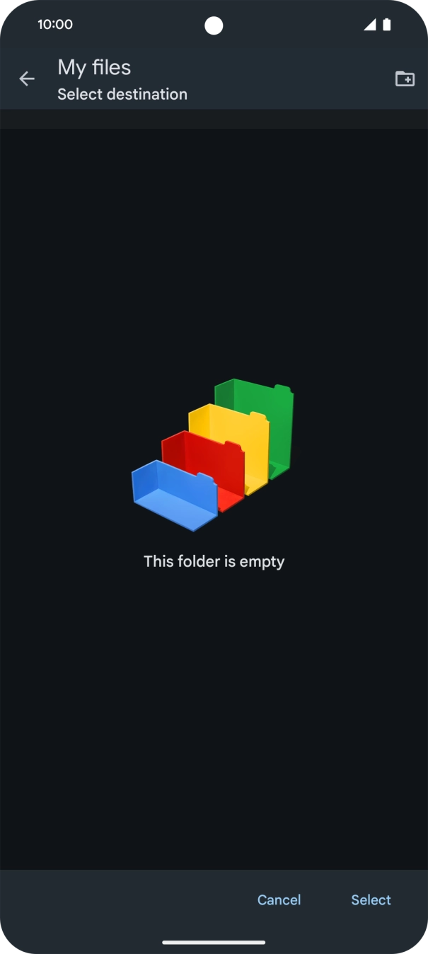 To create a new folder, press the new folder icon and follow the instructions on the screen to create a new folder. To create a new folder, press the new folder icon and follow the instructions on the screen to create a new folder.