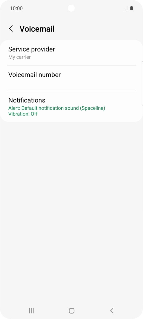 Press Voicemail number.