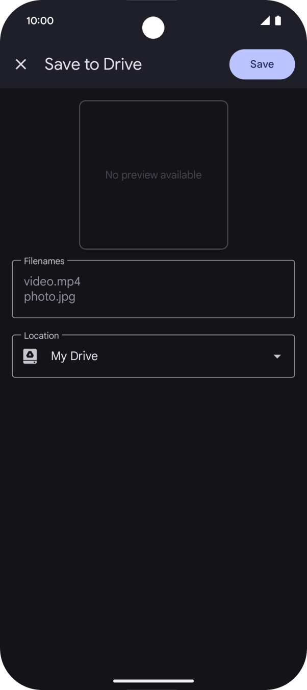 Press the field below 'Location' and go to the required folder.