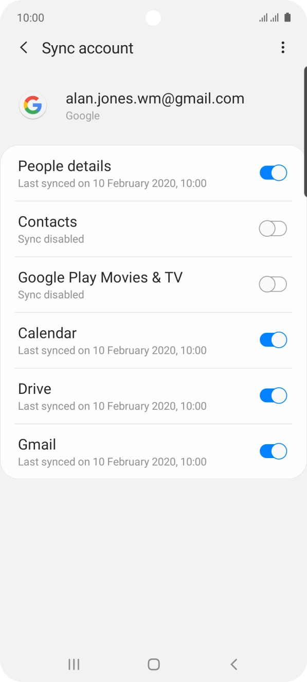 Press the indicator next to 'Contacts' to turn on the function.