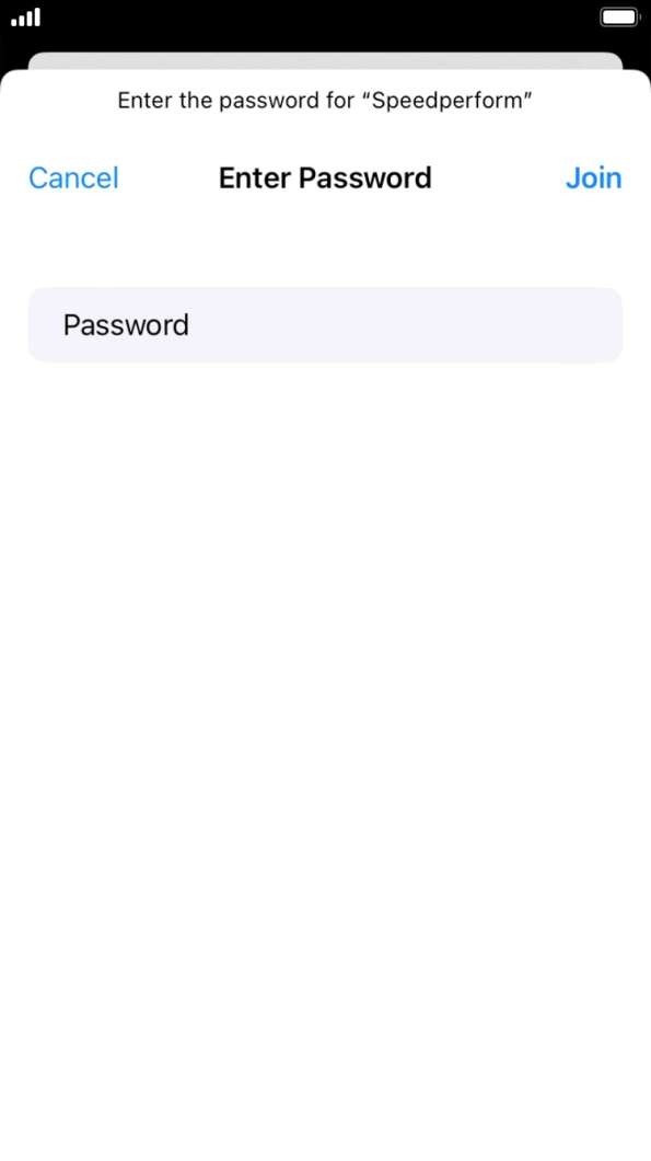 Key in the password for the WiFi network and press Join.