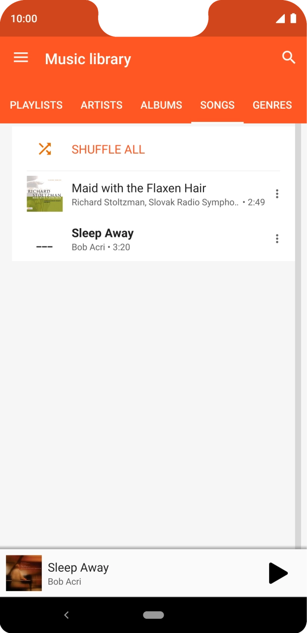 Press the required audio file. Press the required audio file.