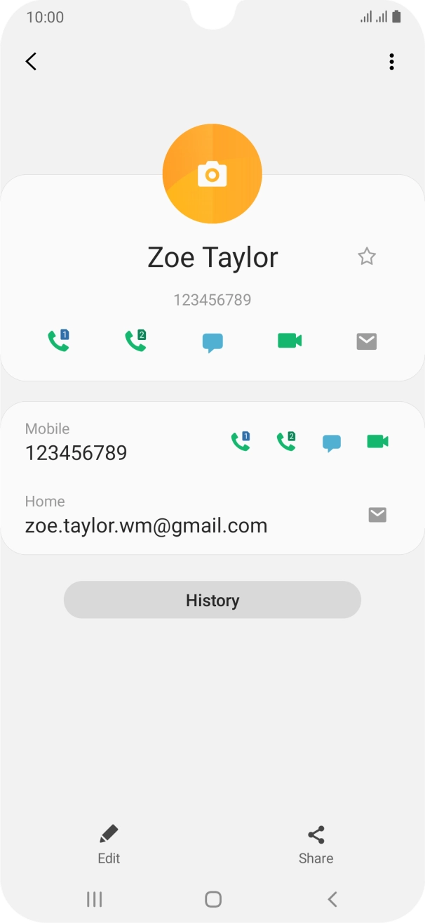 Press the call icon next to the required number.