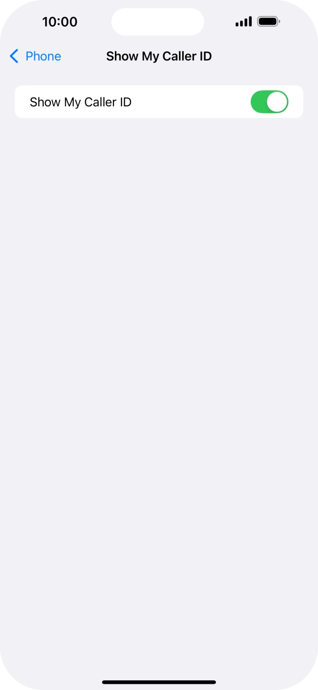 Press the indicator next to 'Show My Caller ID' to turn the function on or off. Press the indicator next to 'Show My Caller ID' to turn the function on or off.