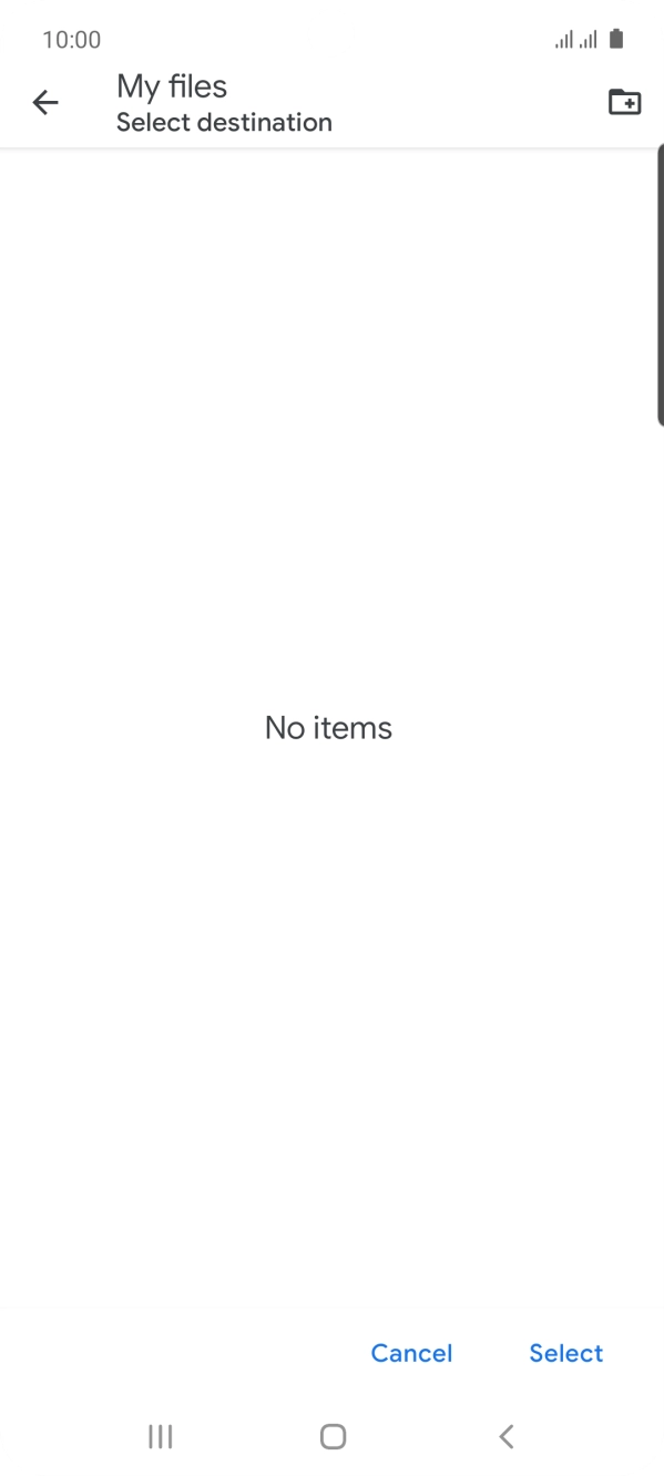 To create a new folder, press the new folder icon and follow the instructions on the screen to create a new folder. To create a new folder, press the new folder icon and follow the instructions on the screen to create a new folder.