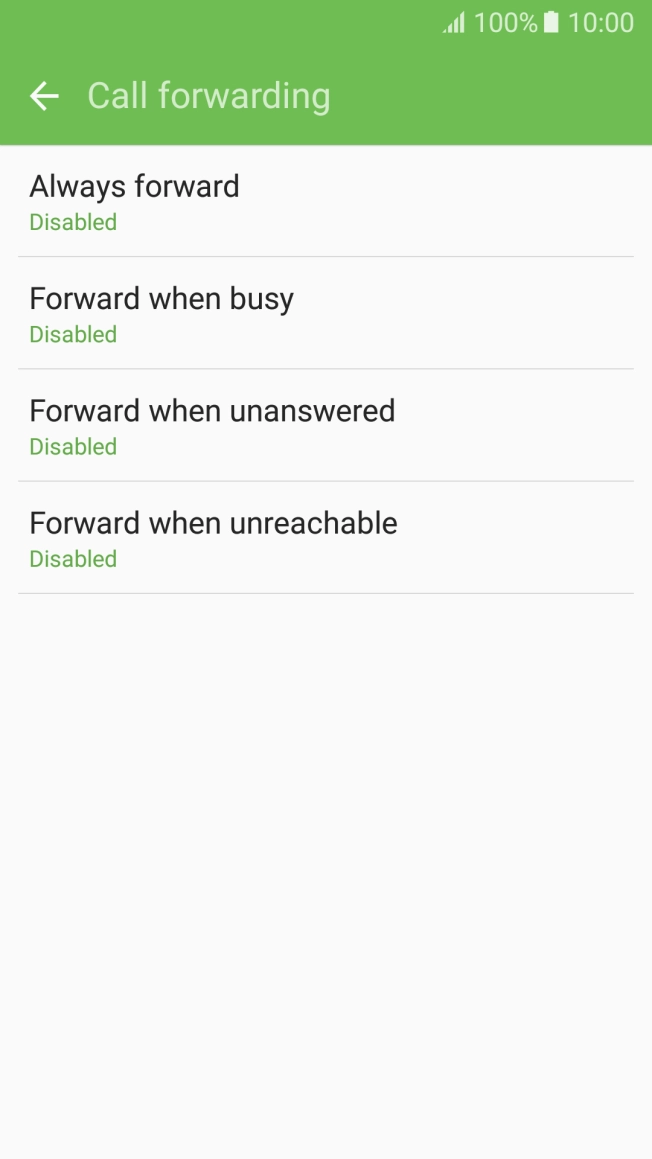 Press the required divert type.