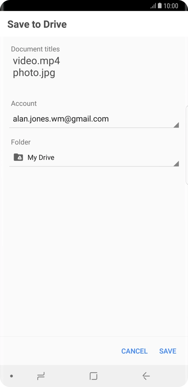 Press the field below 'Folder' and go to the required folder.