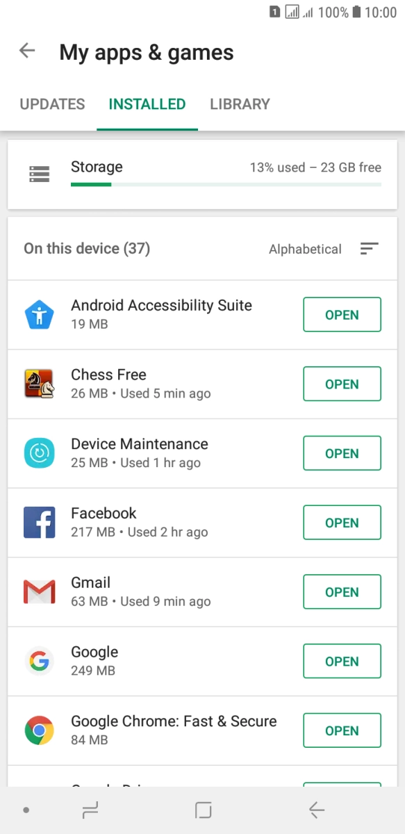 Press the required app.