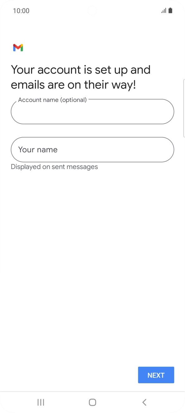Press the field below 'Account name (optional)' and key in the required name.