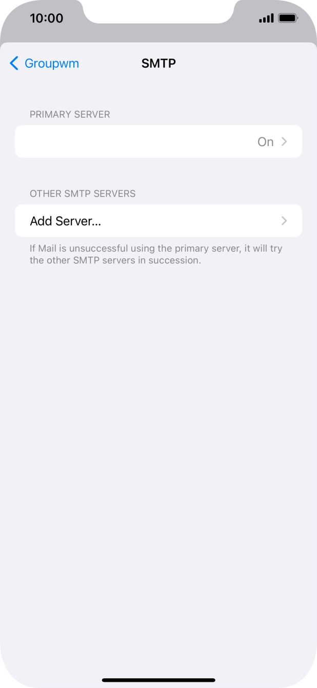 Press the field below 'PRIMARY SERVER'. Press the field below 'PRIMARY SERVER'.