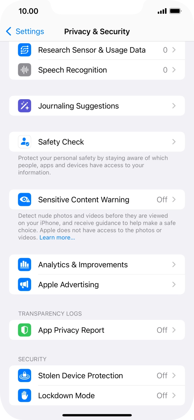 Press App Privacy Report.