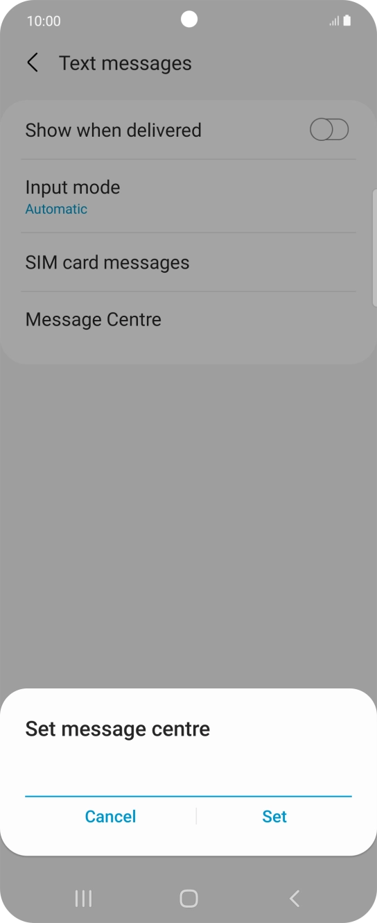 Key in +447802000332 and press Set. Key in +447802000332 and press Set.