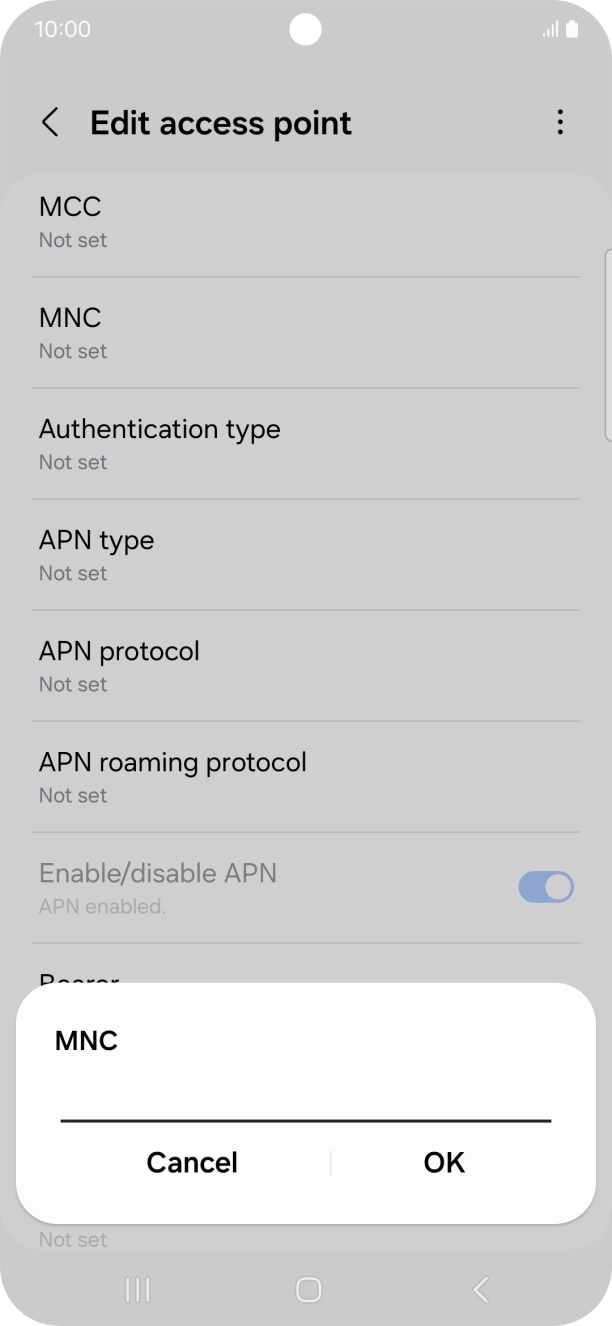Key in 10 and press OK. Key in 10 and press OK.