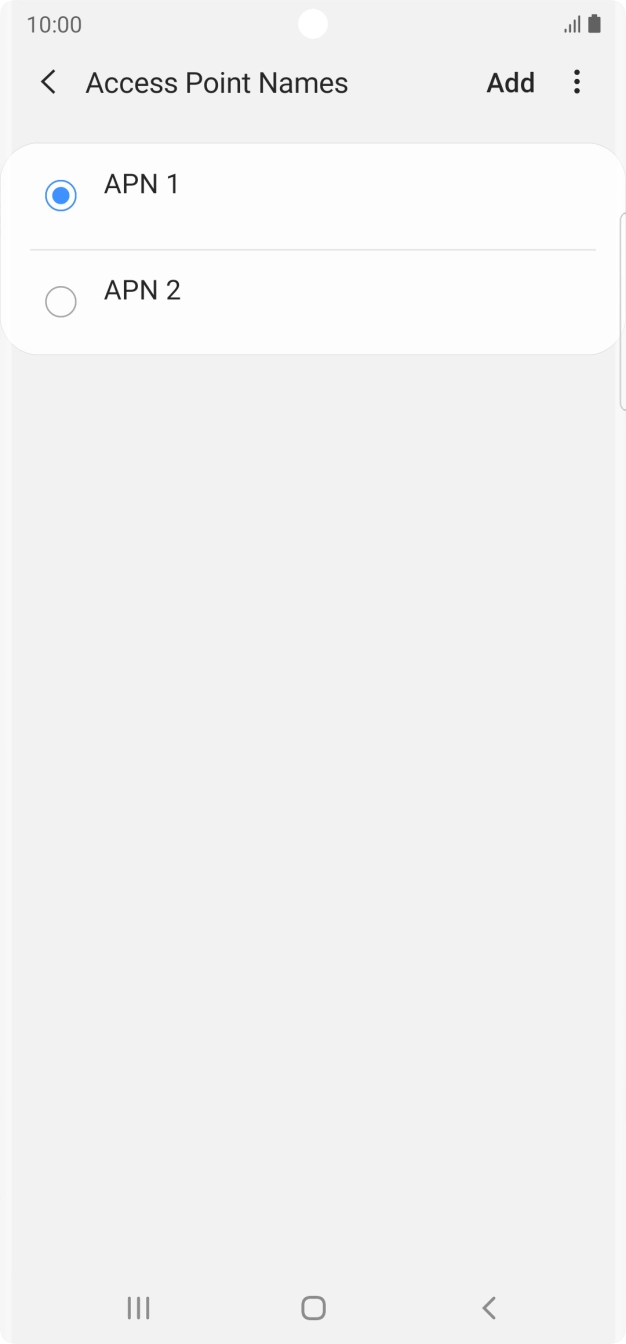 Press the field next to the data connection to activate it.