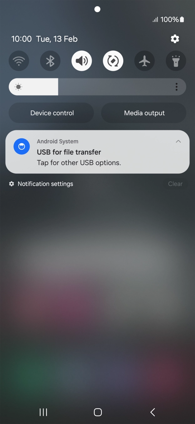 Press Tap for other USB options.. Press Tap for other USB options..
