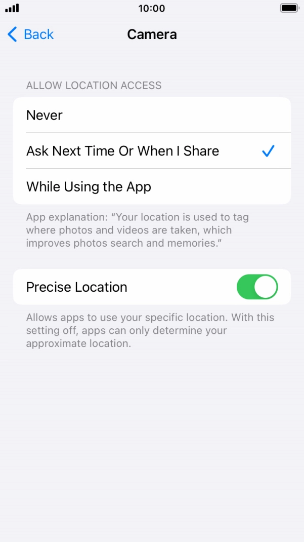 Press the required setting to turn the function on or off. Press the required setting to turn the function on or off.
