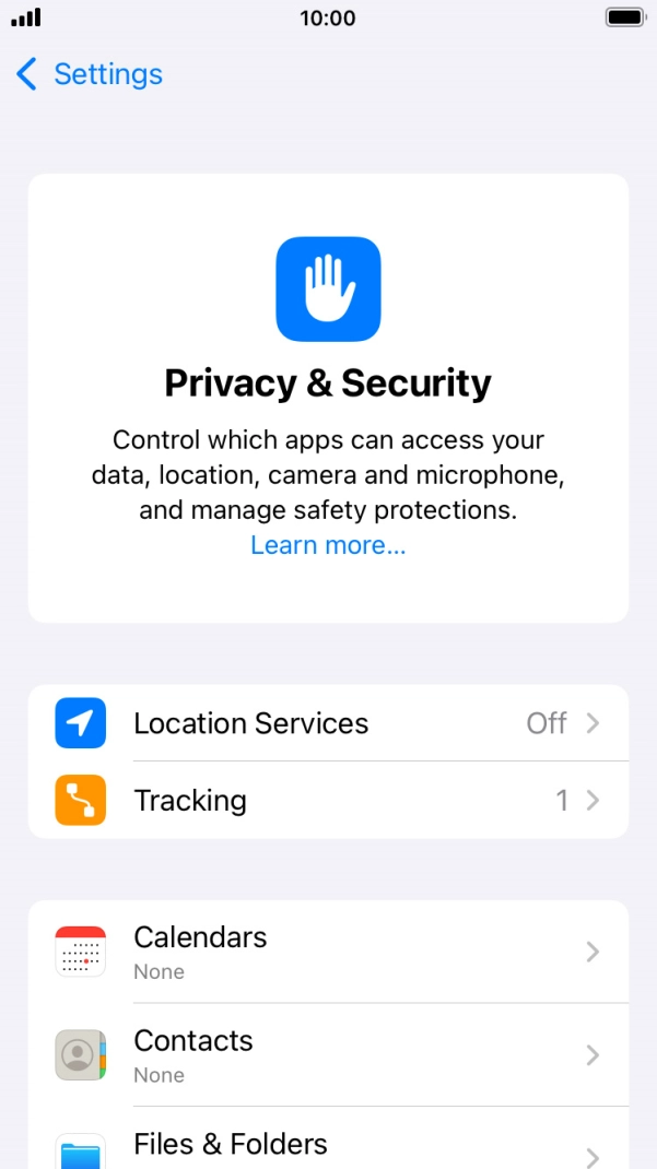 Press Location Services.