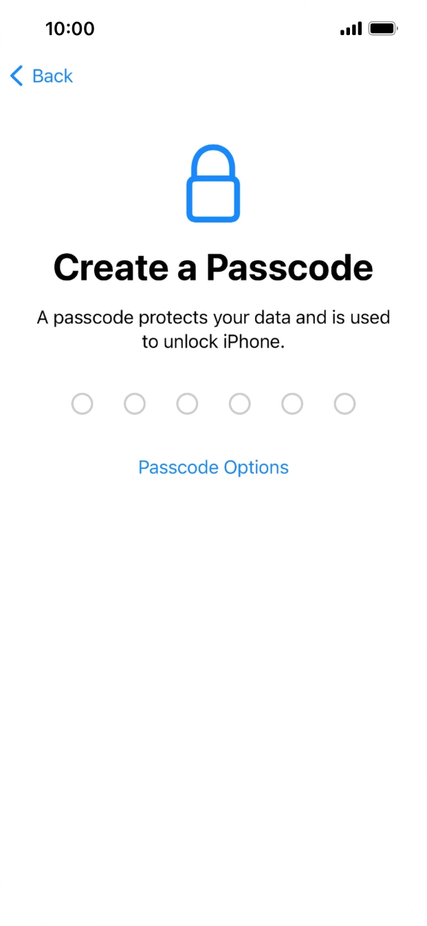 Press Passcode Options. Press Passcode Options.