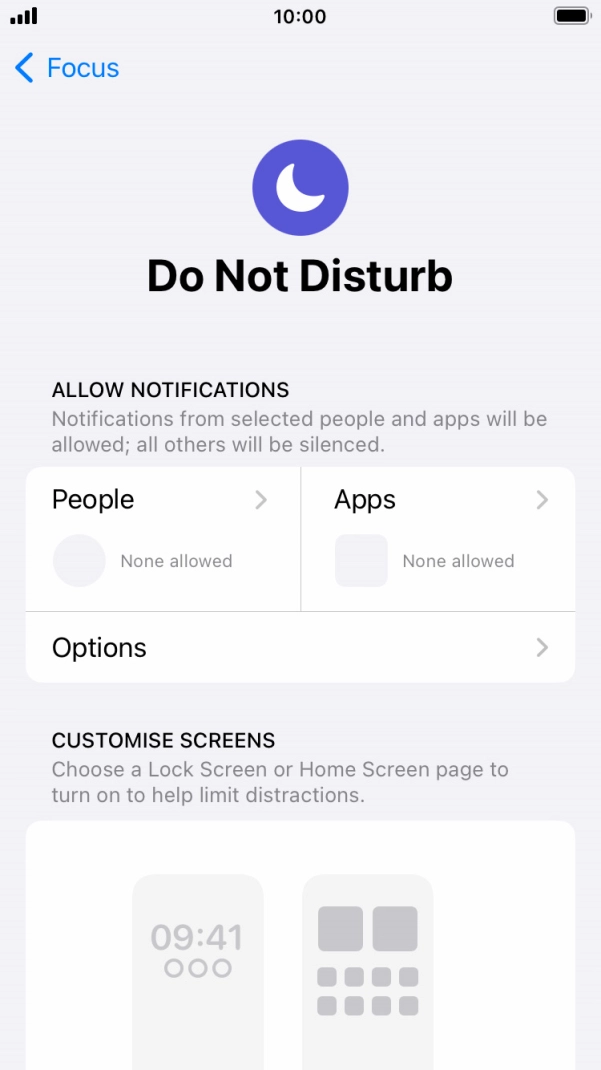Press People and follow the instructions on the screen to select which contacts you would like to receive calls and notifications from when Do Not Disturb is turned on.