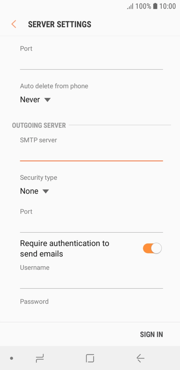 Press the drop down list below 'Security type'. Press the drop down list below 'Security type'.