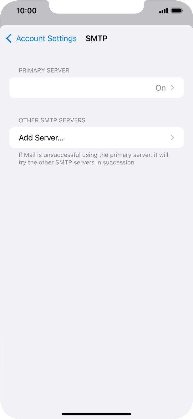 Press the field below 'PRIMARY SERVER'. Press the field below 'PRIMARY SERVER'.