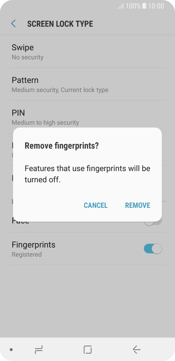 Press REMOVE. Press REMOVE.