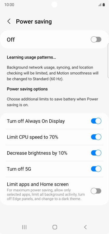 Press the indicators next to the required settings. Press the indicators next to the required settings.