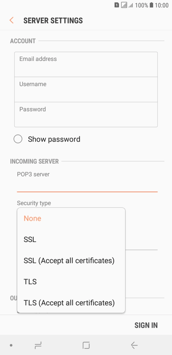 Press None to turn off the function.