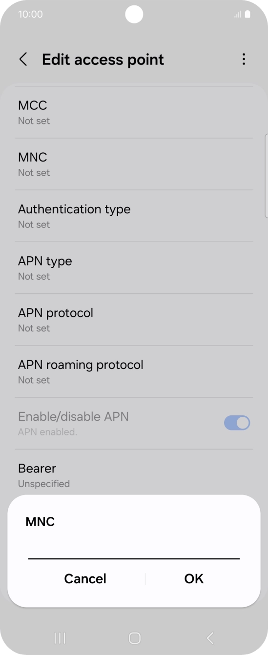 Key in 10 and press OK.