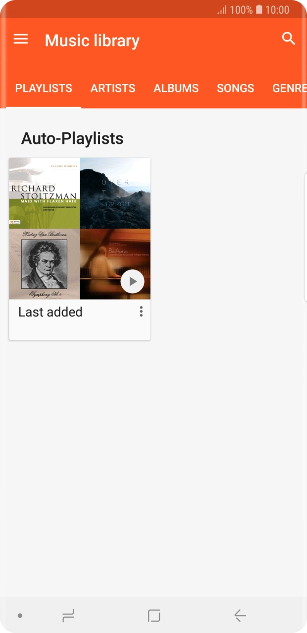 Press the required category and go to the required audio file. Press the required category and go to the required audio file.