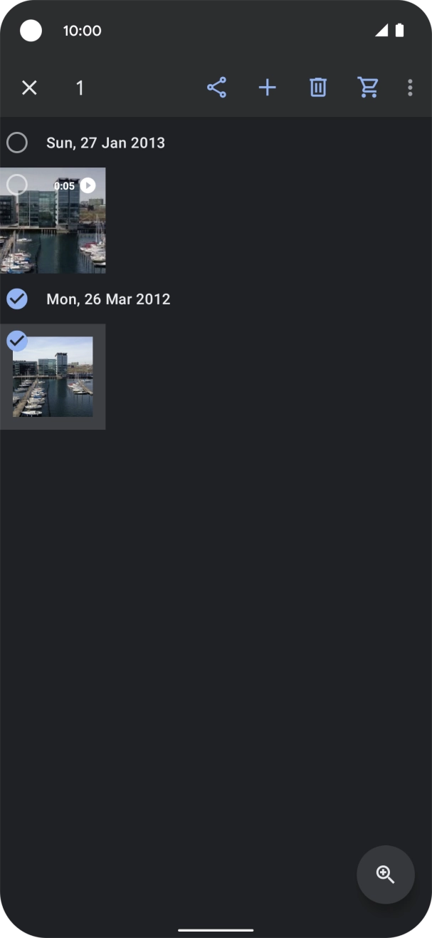 Press the required pictures or video clips to add them. Press the required pictures or video clips to add them.