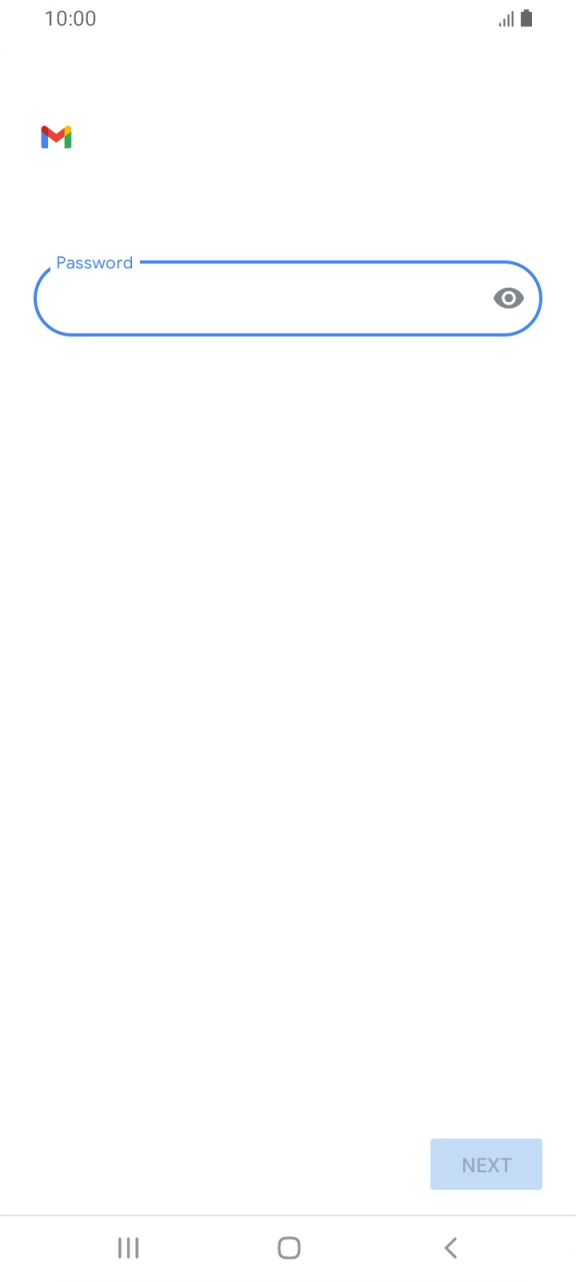 Press the field below 'Password' and key in the password for your email account. Press the field below 'Password' and key in the password for your email account.