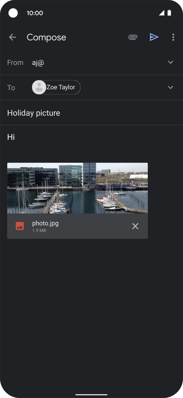 Press the send icon when you've finished your email. Press the send icon when you've finished your email.
