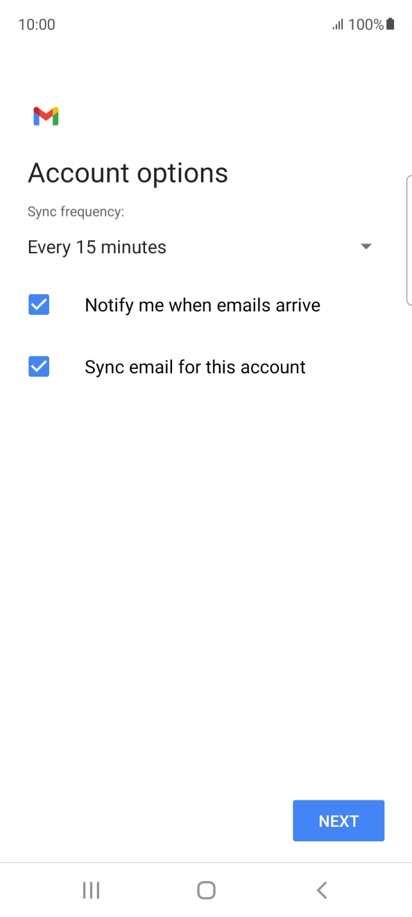 Press the drop down list below 'Sync frequency:'. Press the drop down list below 'Sync frequency:'.