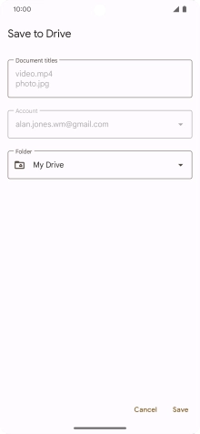 Press the field below 'Folder' and go to the required folder.