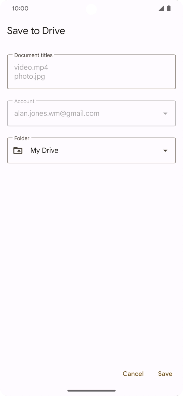 Press the field below 'Folder' and go to the required folder. Press the field below 'Folder' and go to the required folder.