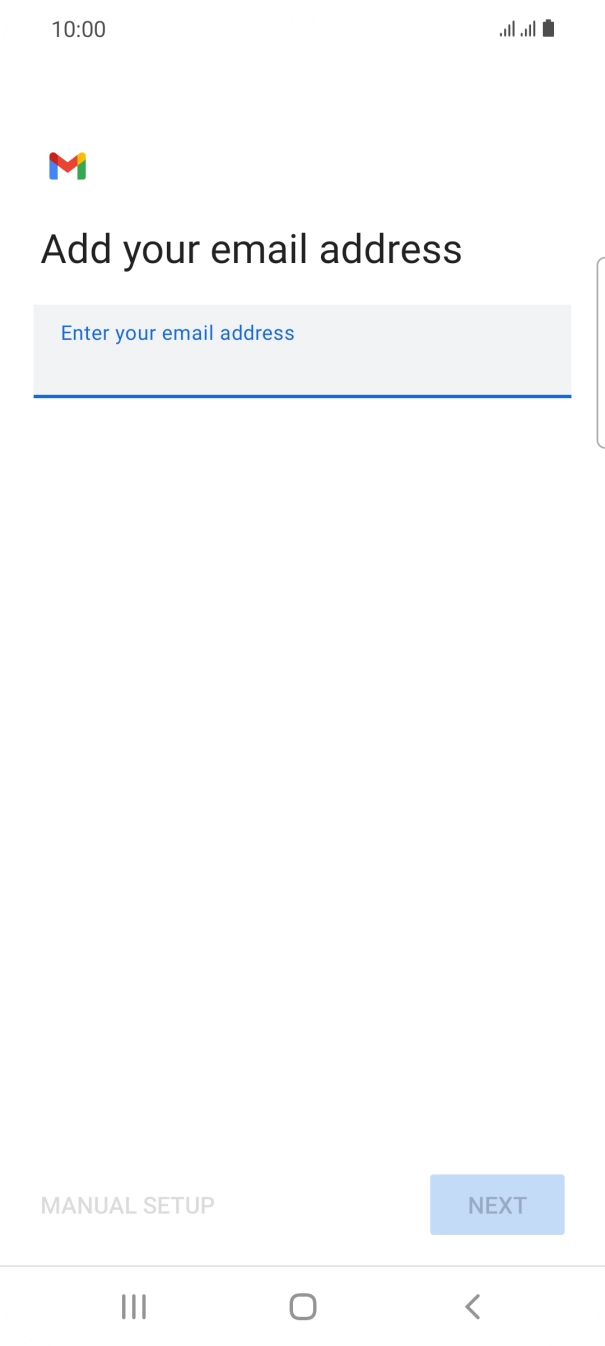Press the field below 'Enter your email address' and key in your email address.