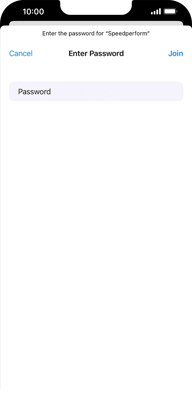 Key in the password for the WiFi network and press Join.