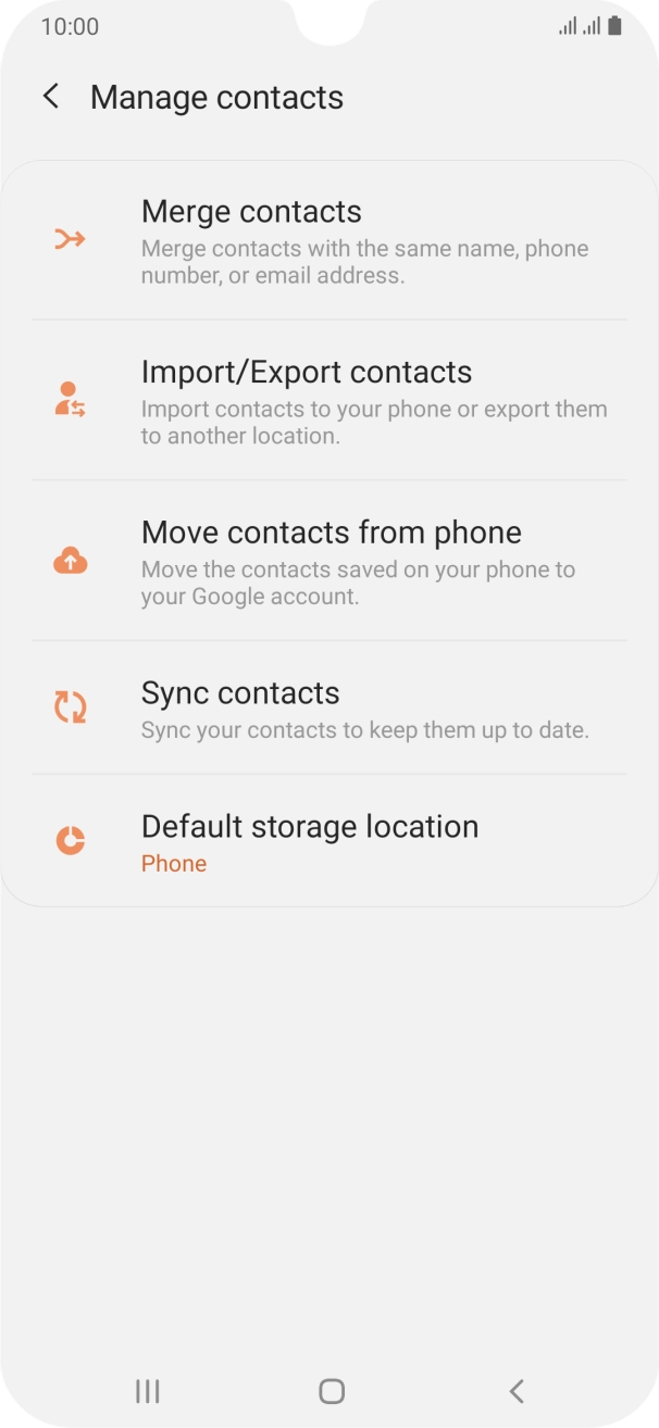 Press Import/Export contacts.