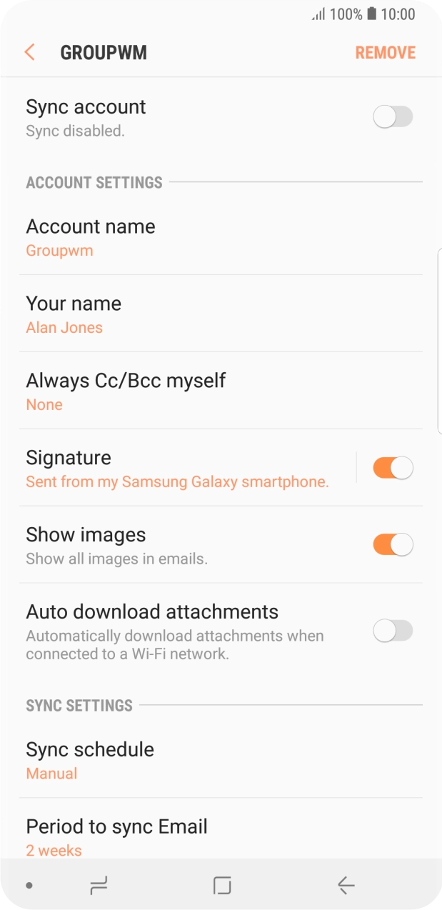 Press the indicator next to 'Sync account' to turn on the function.