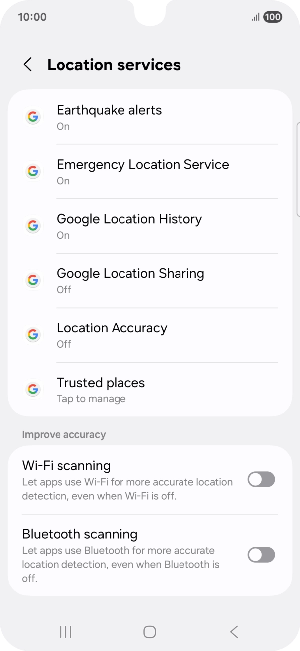 Press Location Accuracy.