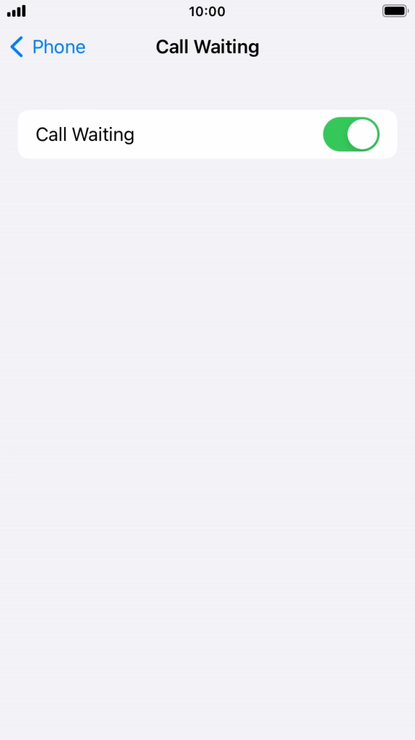 Press the indicator next to 'Call Waiting' to turn the function on or off.