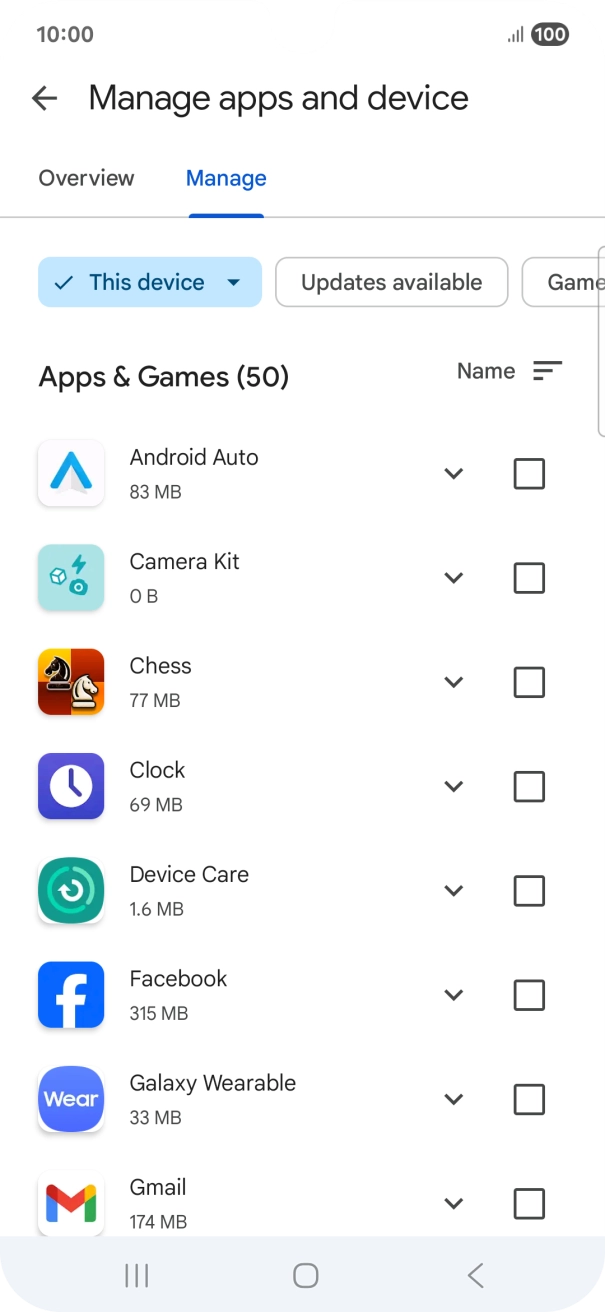 Press the required app.