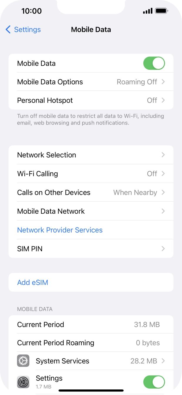 Press Mobile Data Network.