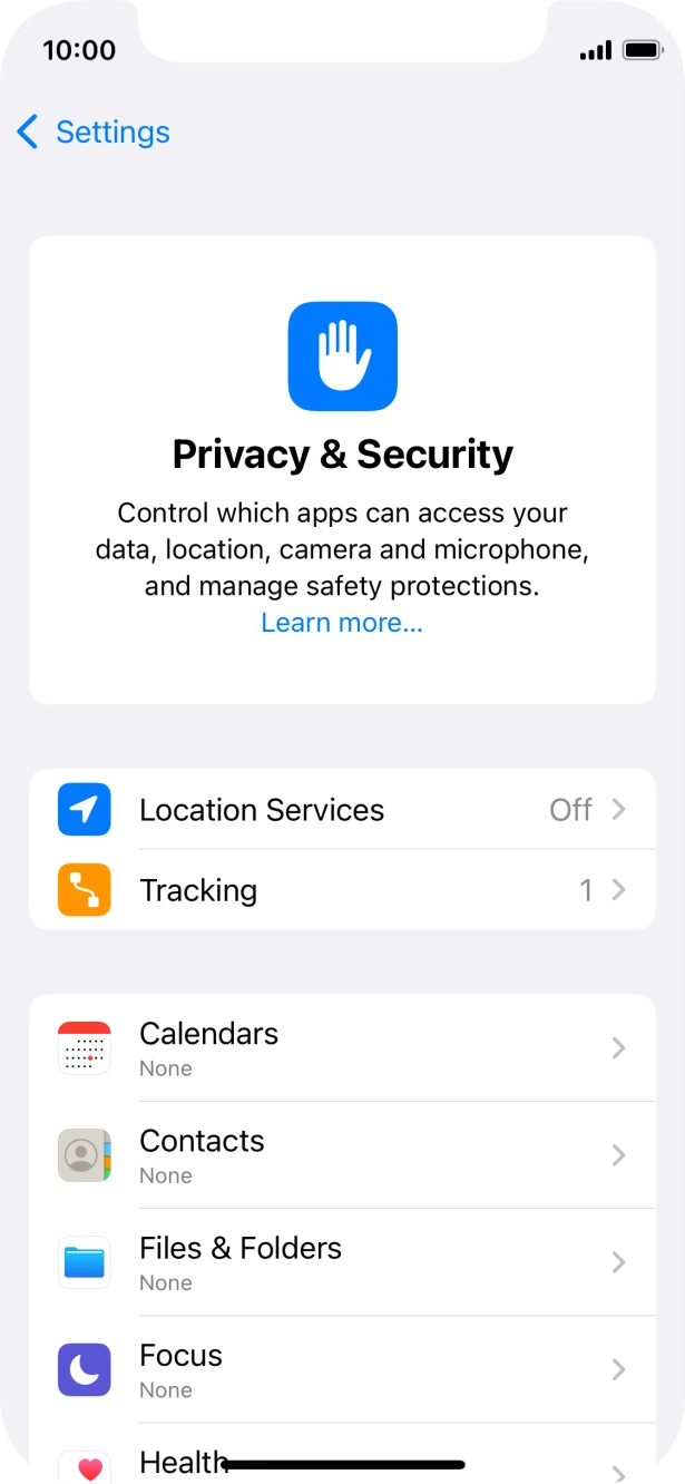 Press Location Services.