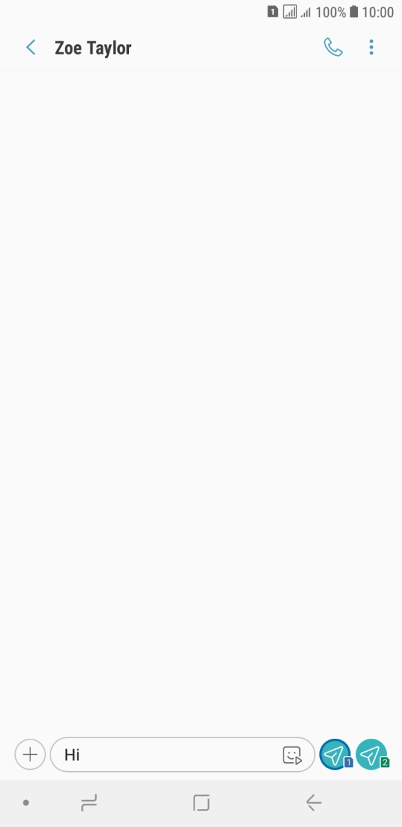 Press the send icon when you've finished your text message.