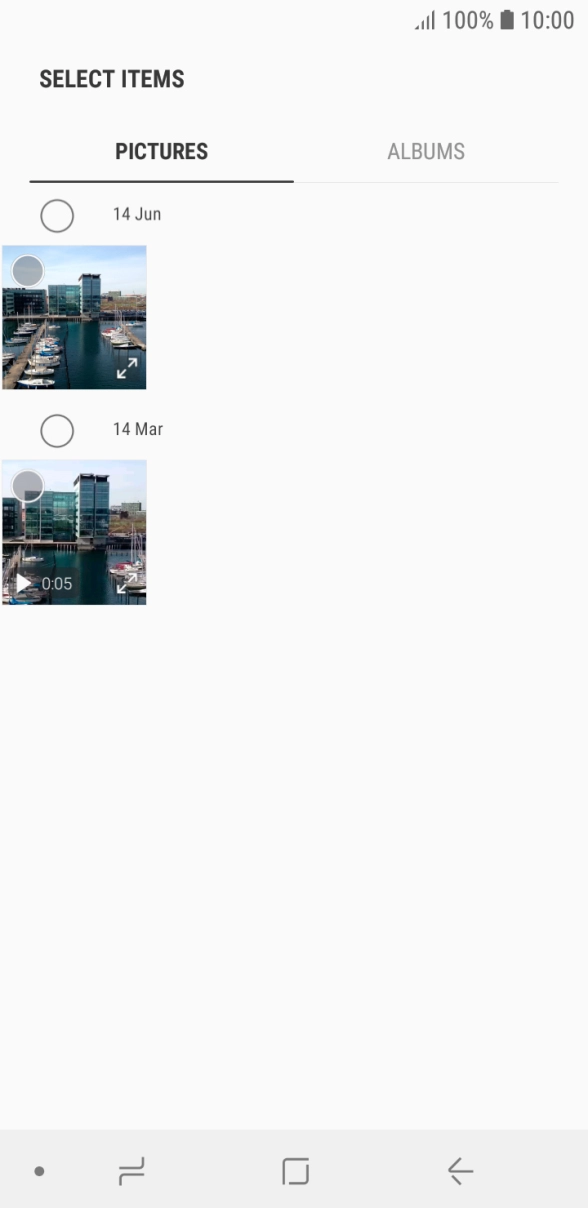 Press the required picture. Press the required picture.